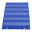Front view of blue 5-row transparent magnetic pocket chart mounted on a whiteboard