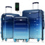 3-Piece ABS+PC Hard Shell Luggage Set with USB Charging Port – Gradient Blue