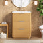 24-inch Modern Bathroom Vanity with Ceramic Sink and Wood Cabinet