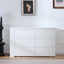 6-Drawer L-Shaped Vanity Dresser Combo with Wide Desktop – White Modern Bedroom Dressing Table