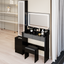 Extra Large LED Mirror Vanity Set with Full-Body Cabinet & Cushioned Stool