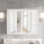 35-inch Wall-Mounted Bathroom Medicine Cabinet with Mirror and 5 Adjustable Shelves, White