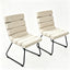 Beige 2-Piece Dining Chair Set with Memory Foam Cushions & Metal Frame
