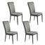 Set of 4 Modern Dark Gray Velvet Dining Chairs with Metal Legs & Adjustable Feet