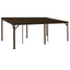 12 ft x 20 ft Wall-Mounted Lean-To Gazebo with Galvanized Steel Roof – Brown