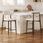 Counter Height Bar Stools Set of 2 – Modern Beige Upholstered Stools with Metal Legs for Kitchen Island
