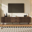 70-inch Modern TV Stand for TVs up to 80 Inches – Dark Brown Wood-Grain with Ample Storage & Solid Pine Legs