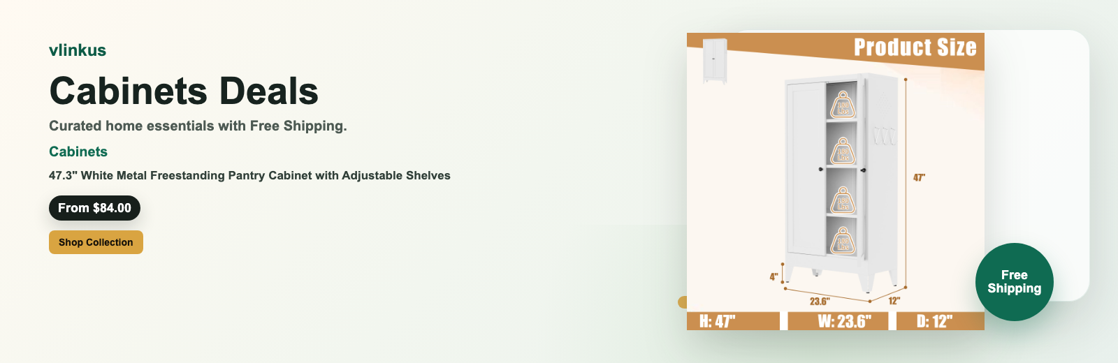 Cabinets free shipping banner by vlinkus