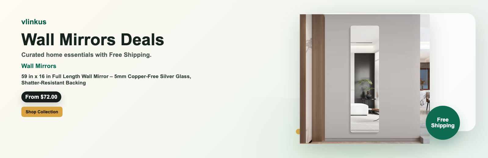 Wall Mirrors free shipping banner by vlinkus