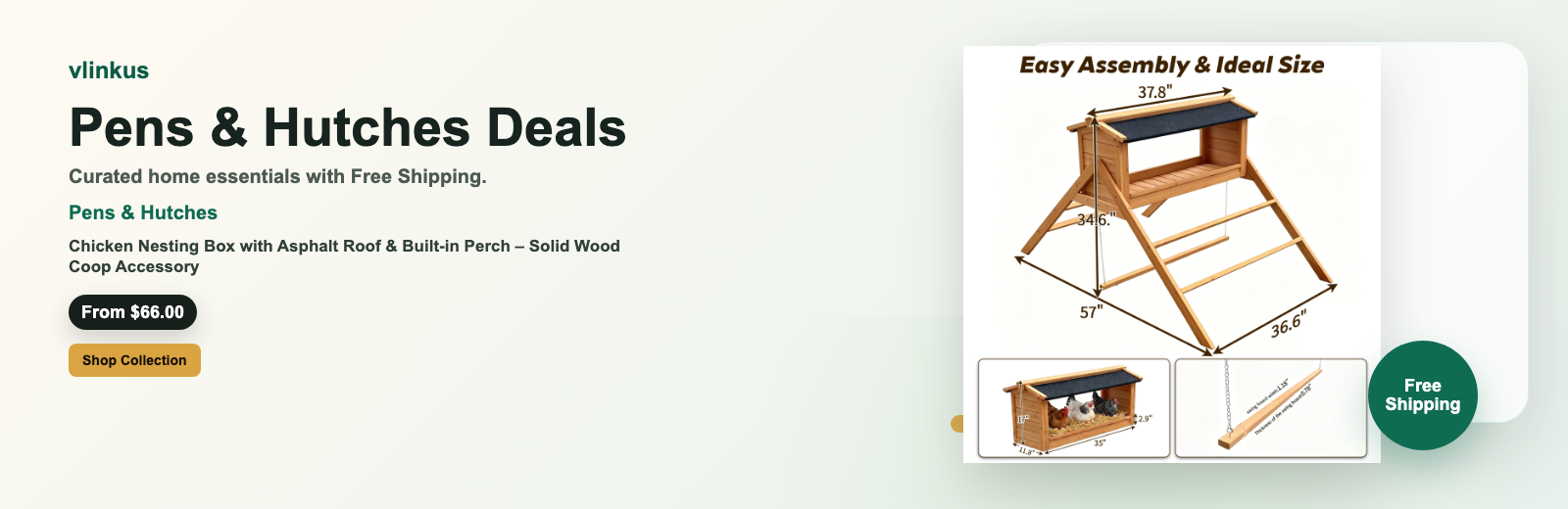 Pens & Hutches free shipping banner by vlinkus
