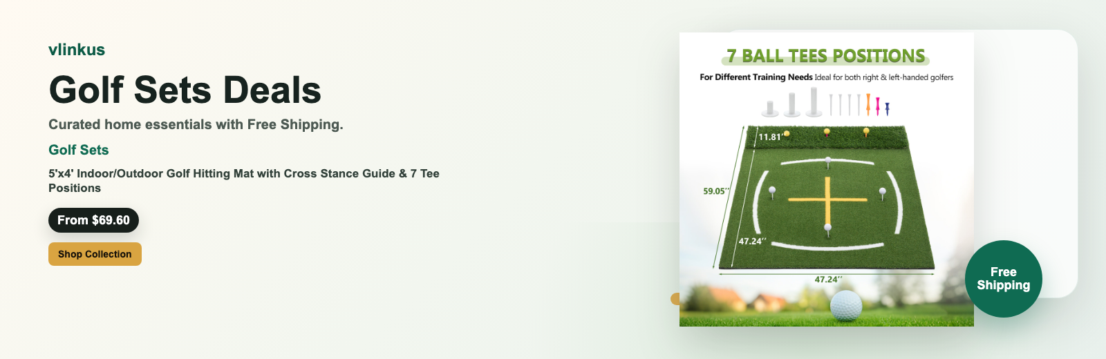 Golf Sets free shipping banner by vlinkus