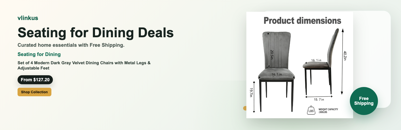 Seating for Dining free shipping banner by vlinkus