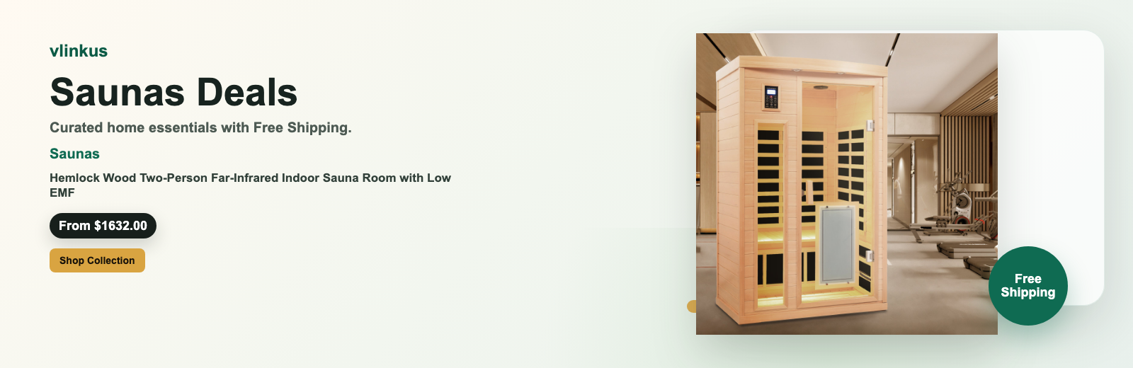 Saunas free shipping banner by vlinkus