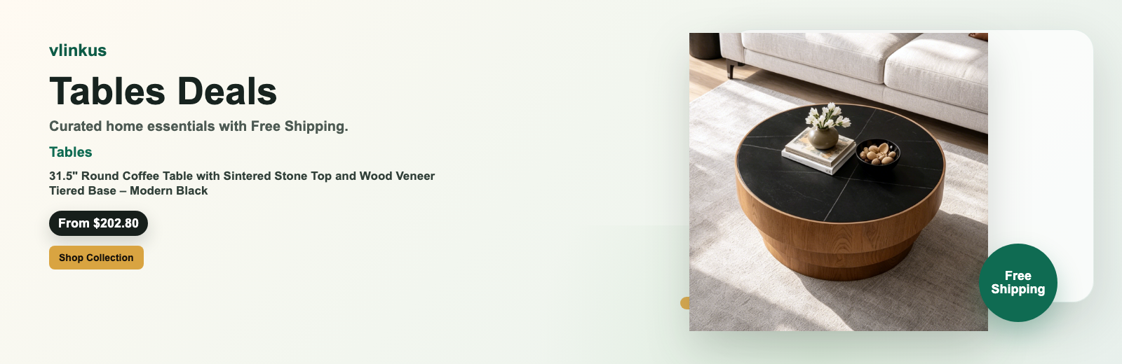 Tables free shipping banner by vlinkus