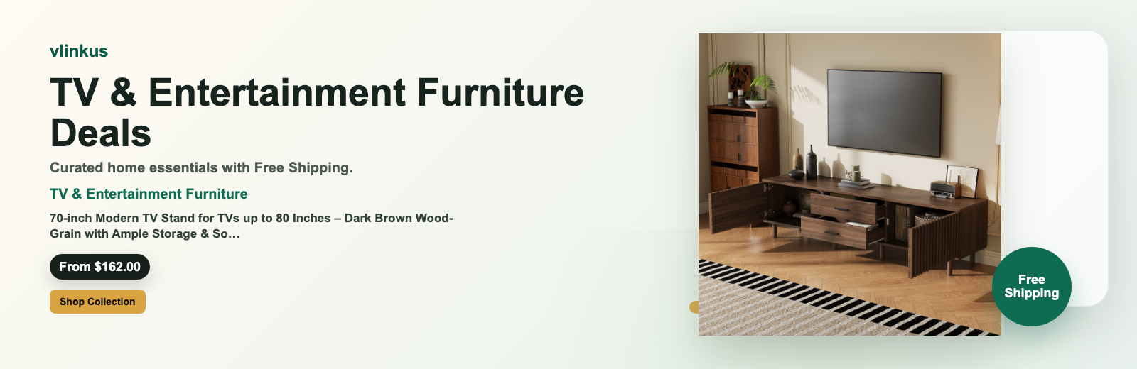 TV & Entertainment Furniture free shipping banner by vlinkus