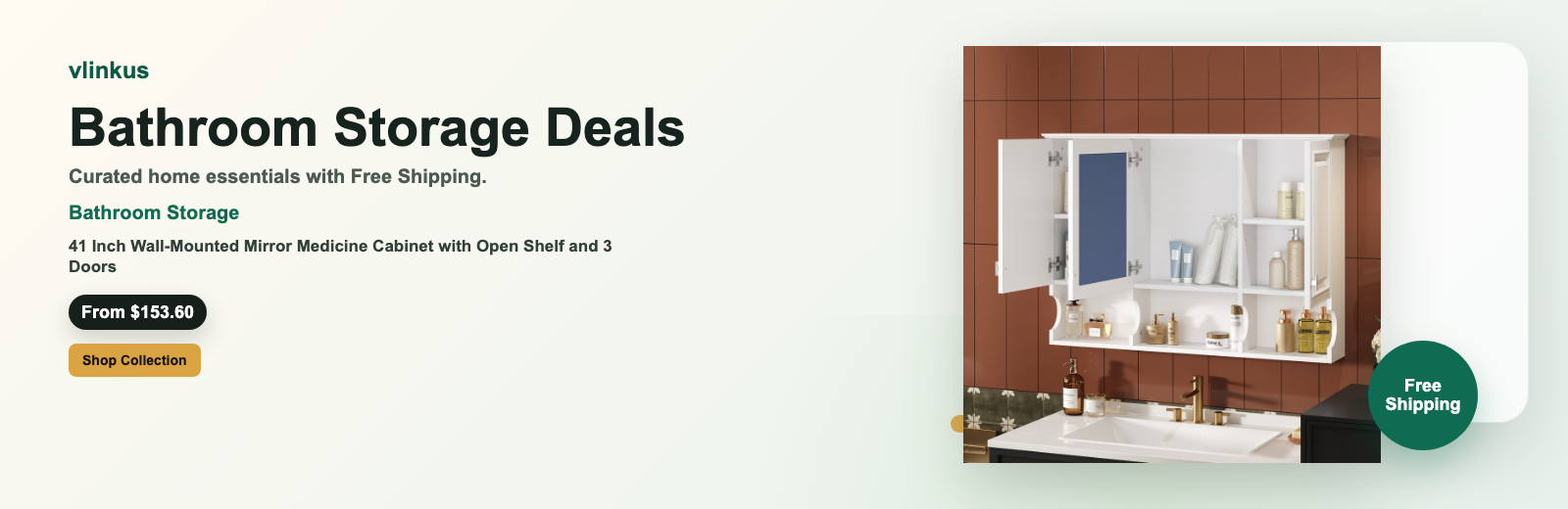Bathroom Storage free shipping banner by vlinkus