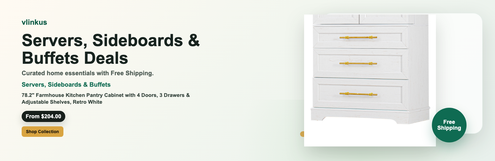 Servers, Sideboards & Buffets free shipping banner by vlinkus