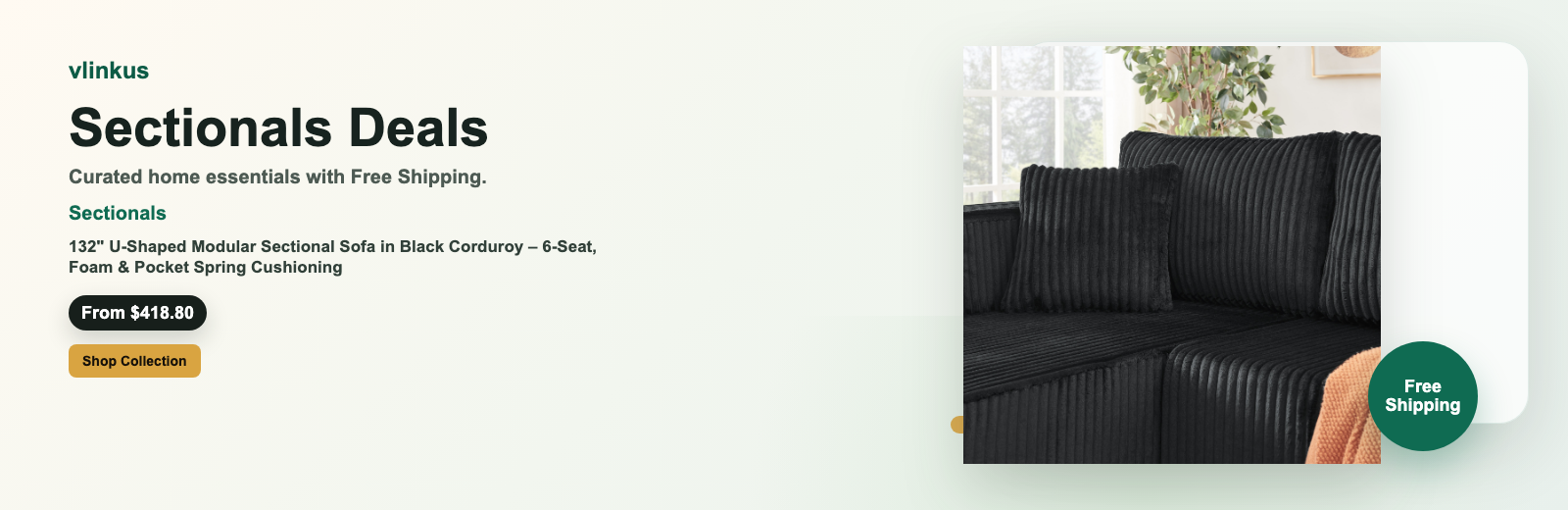 Sectionals free shipping banner by vlinkus