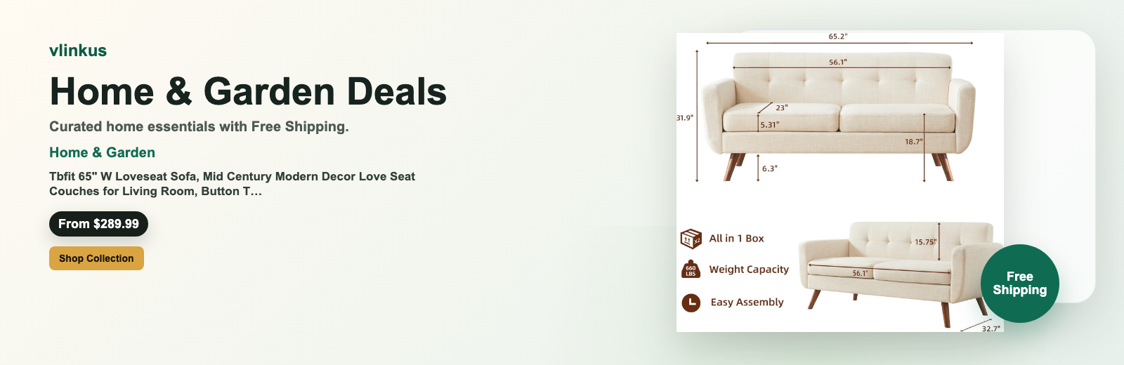 Home & Garden free shipping banner by vlinkus