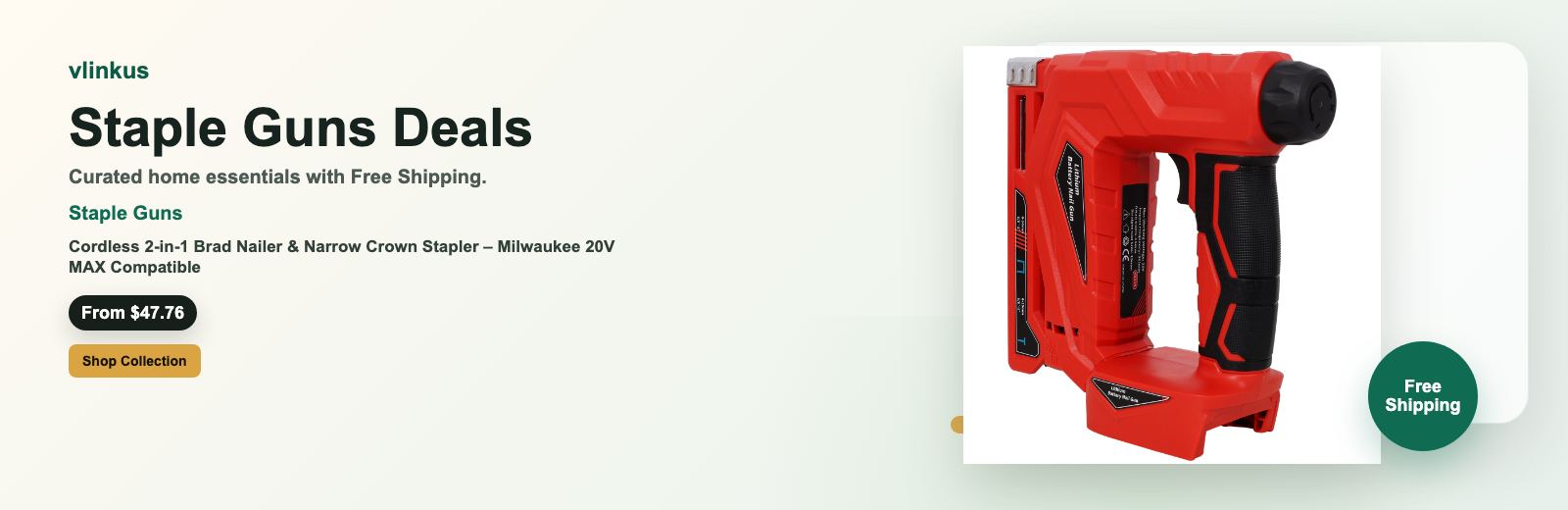 Staple Guns free shipping banner by vlinkus