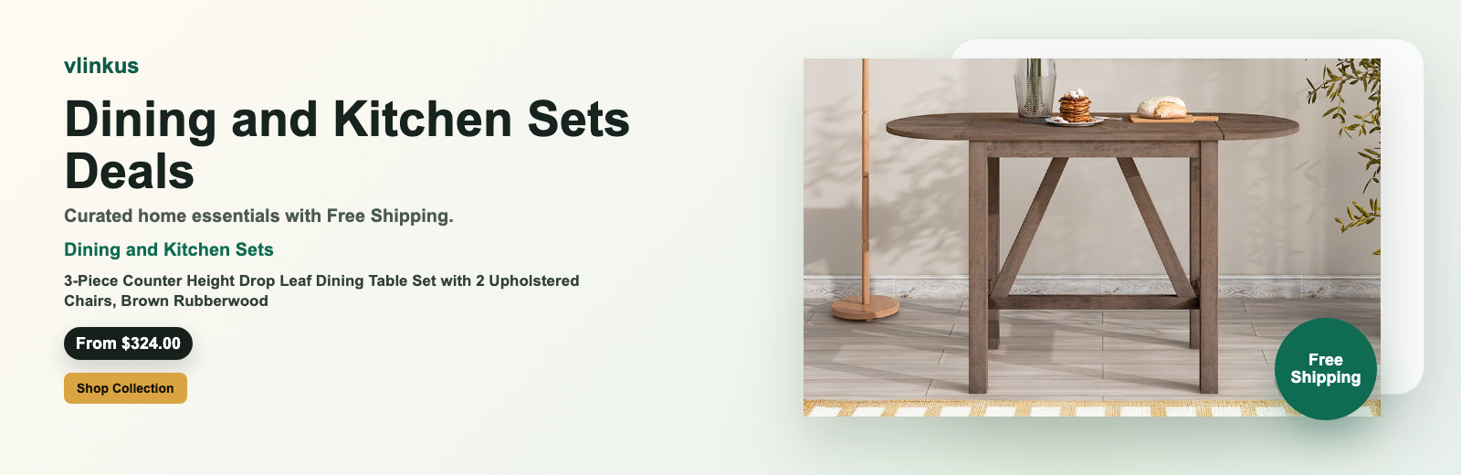 Dining and Kitchen Sets free shipping banner by vlinkus
