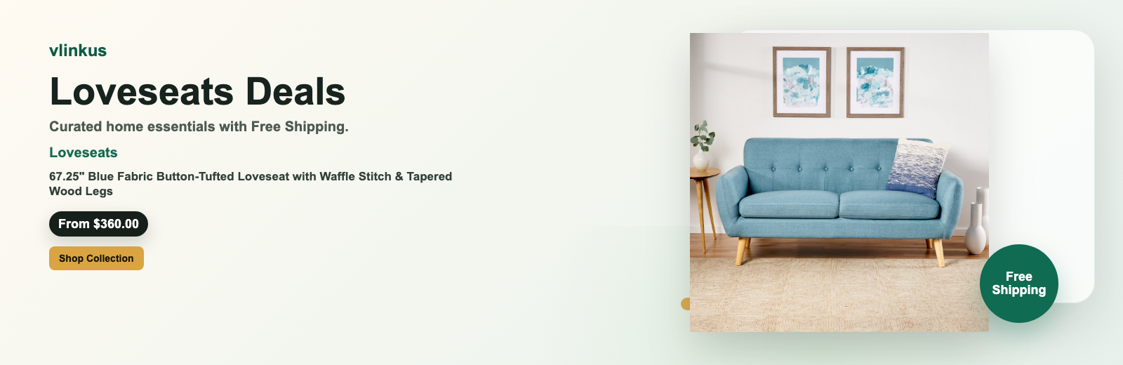 Loveseats free shipping banner by vlinkus