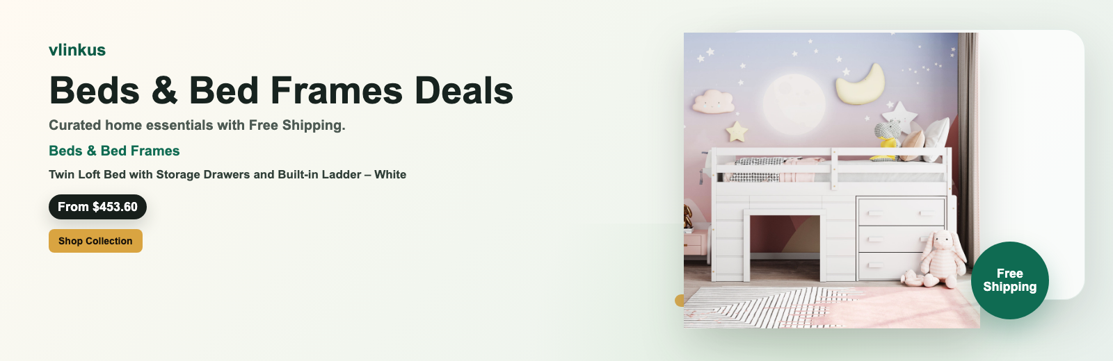 Beds & Bed Frames free shipping banner by vlinkus