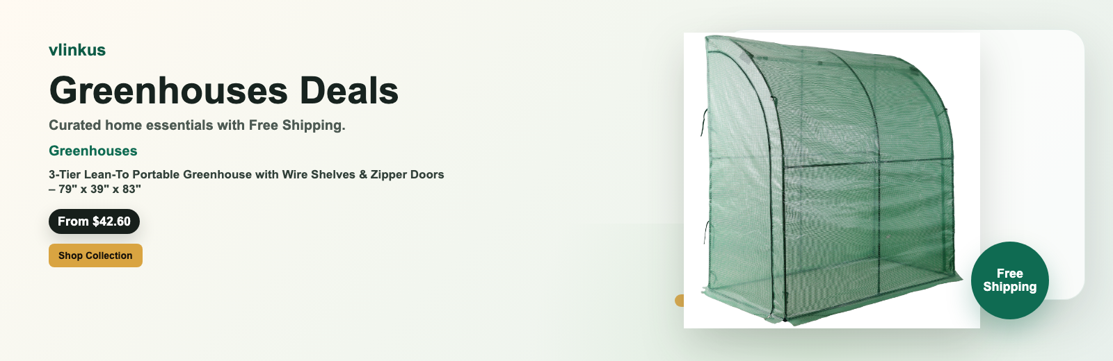 Greenhouses free shipping banner by vlinkus