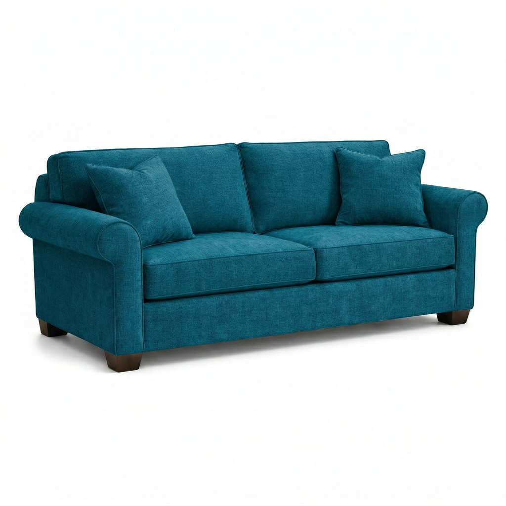Irlanda 2-Seat Velvet Sofa – Made in USA, Rolled Arms, Medium-Soft Cushions - product detail image 7