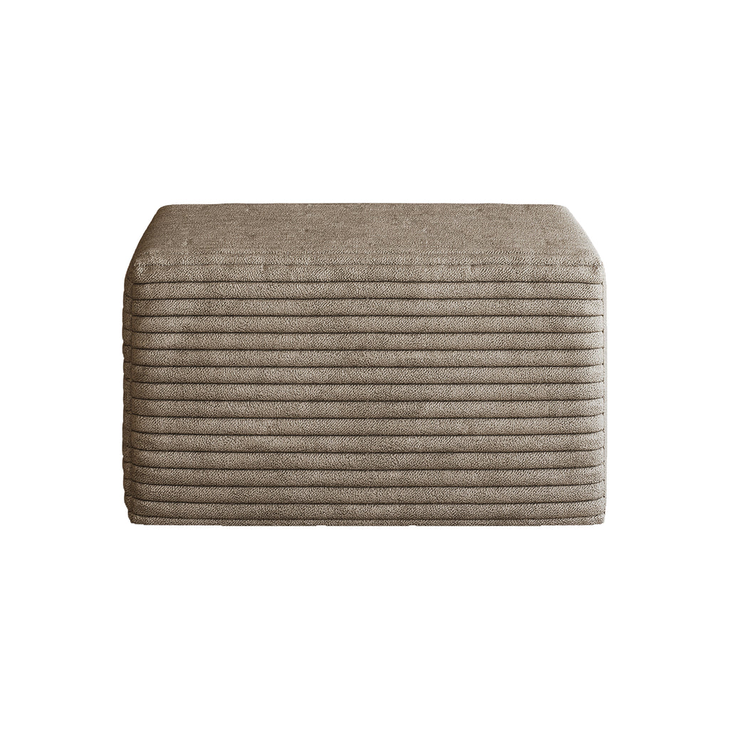 Camel Plush Corduroy Ottoman – No Assembly Required