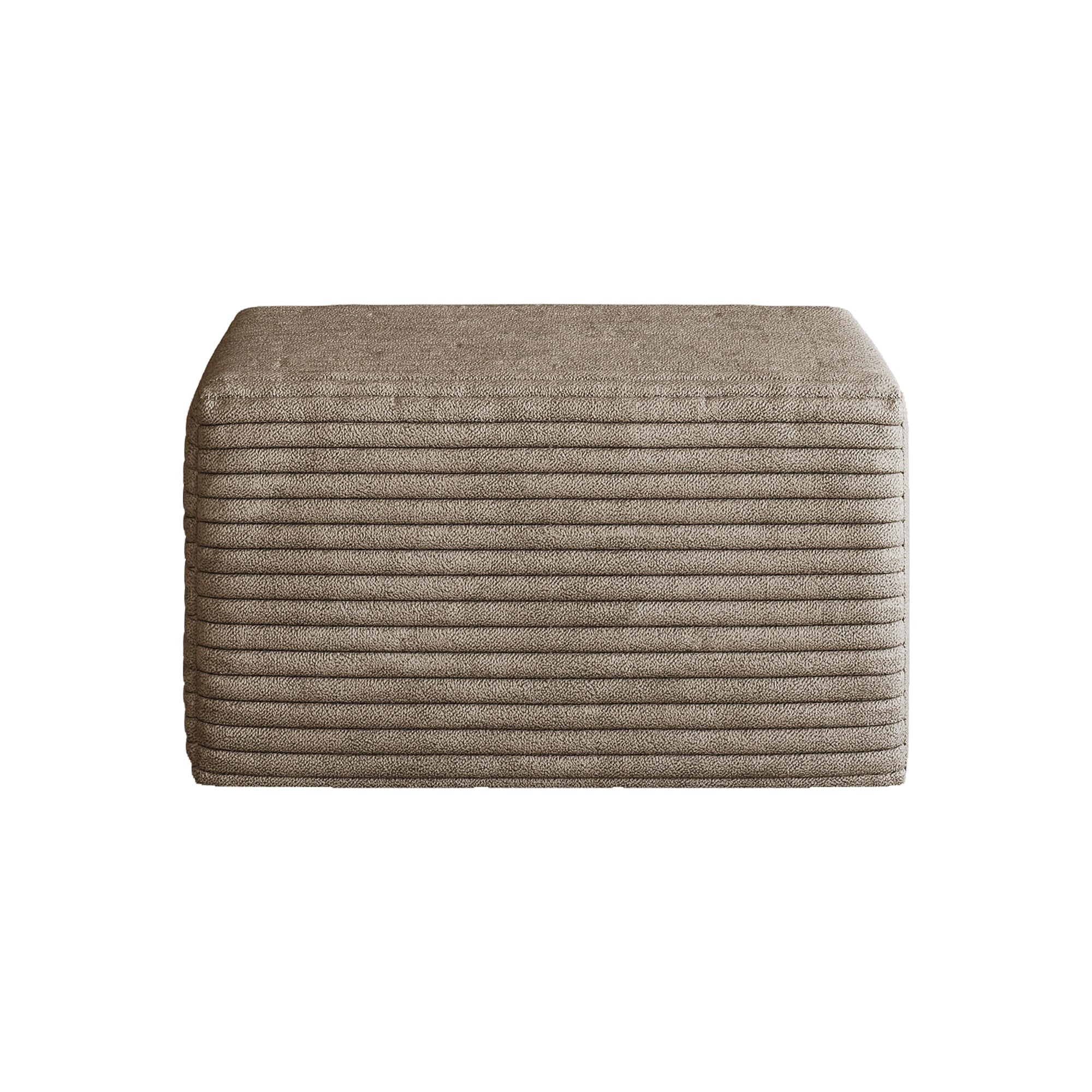 Camel Plush Corduroy Ottoman – No Assembly Required