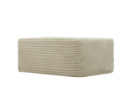 Beige Plush Fabric Ottoman with Foam and Spring Cushioning