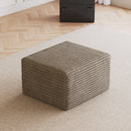 Camel Plush Corduroy Ottoman – No Assembly Required
