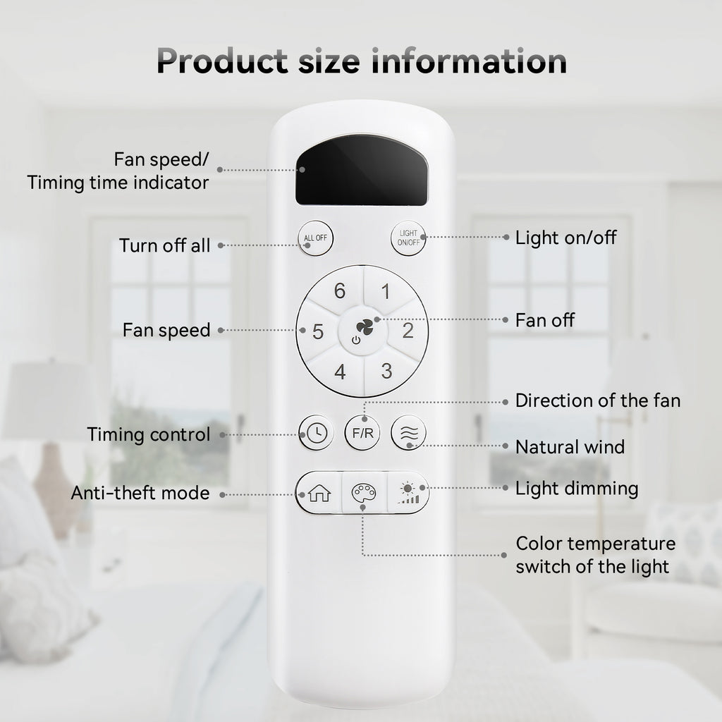 52 Inch Modern Ceiling Fan with Dimmable 3-CCT LED Light, Reversible DC Motor & Remote