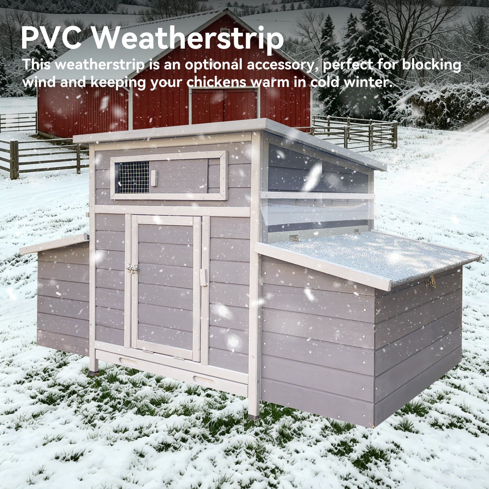 Large Wooden Chicken Coop with Dual Nesting Boxes & Ventilation - product detail image 7