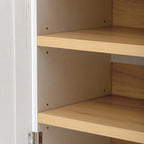 78.2" Tall Farmhouse Kitchen Pantry Cabinet – White, 6 Doors, 4 Adjustable Shelves, Hidden Drawer & Wine Rack
