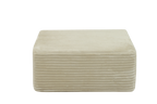 Beige Plush Fabric Ottoman with Foam and Spring Cushioning