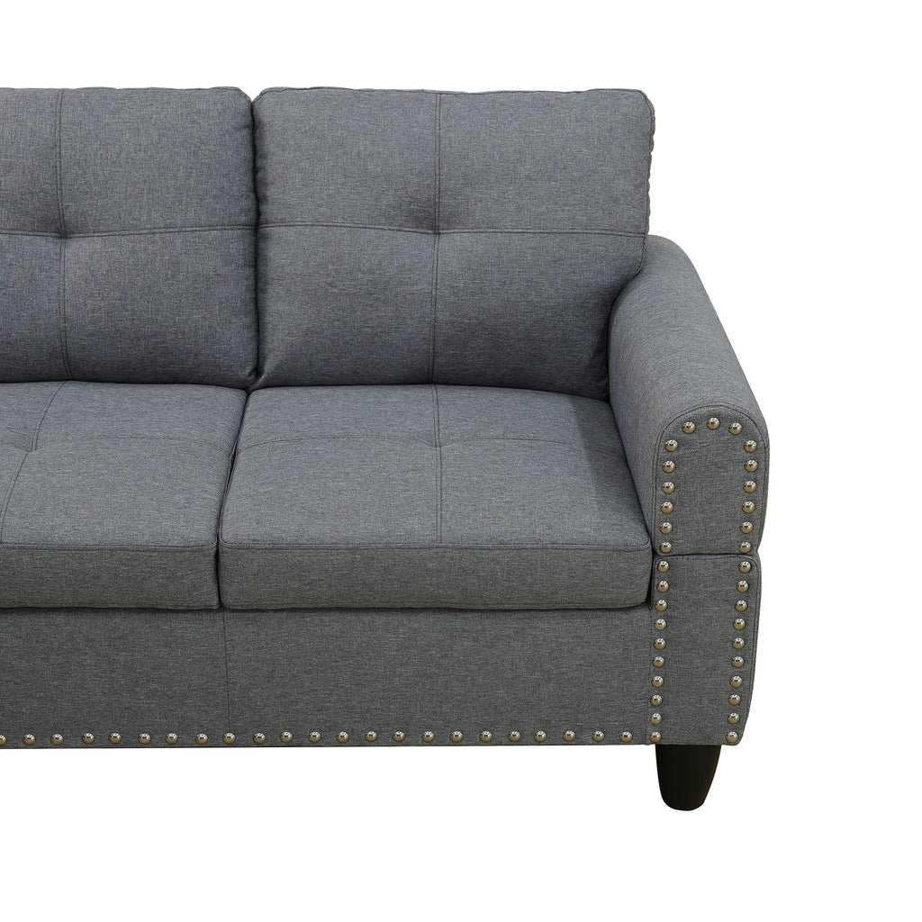 L-Shaped Sectional Sofa with Cup Holders – Dark Gray - product detail image 10