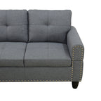 L-Shaped Sectional Sofa with Cup Holders – Dark Gray - product detail image 10