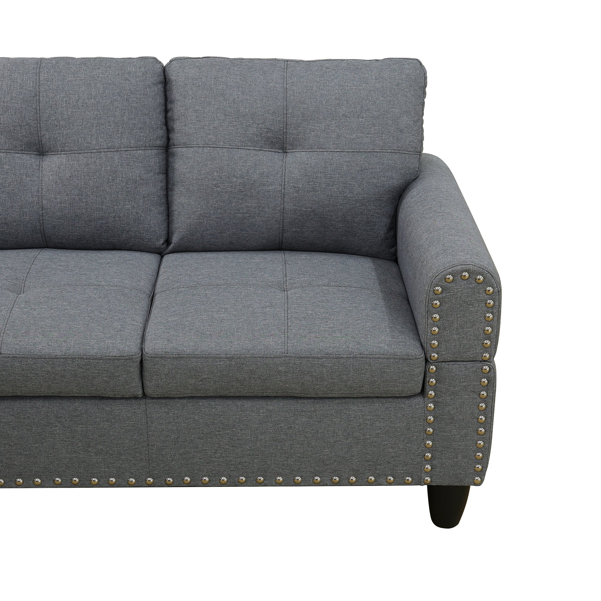L-Shaped Sectional Sofa with Cup Holders – Dark Gray - product detail image 10
