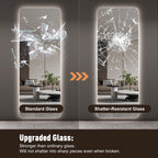 Wall-Mounted LED Full Length Mirror – 63" x 24" Backlit Dressing Mirror with 3 Color Temperatures & Stepless Dimming