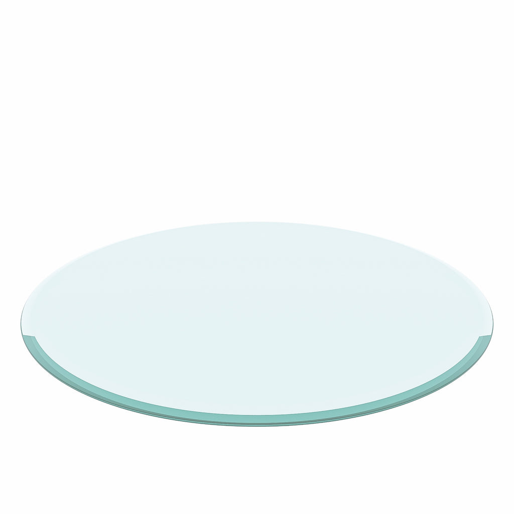 38.6-inch Round Tempered Glass Table Top – 0.4-inch Thick with Beveled Polished Edge
