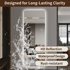 Wall-Mounted LED Full Length Mirror – 63" x 24" Backlit Dressing Mirror with 3 Color Temperatures & Stepless Dimming