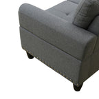 L-Shaped Sectional Sofa with Cup Holders – Dark Gray - product detail image 7