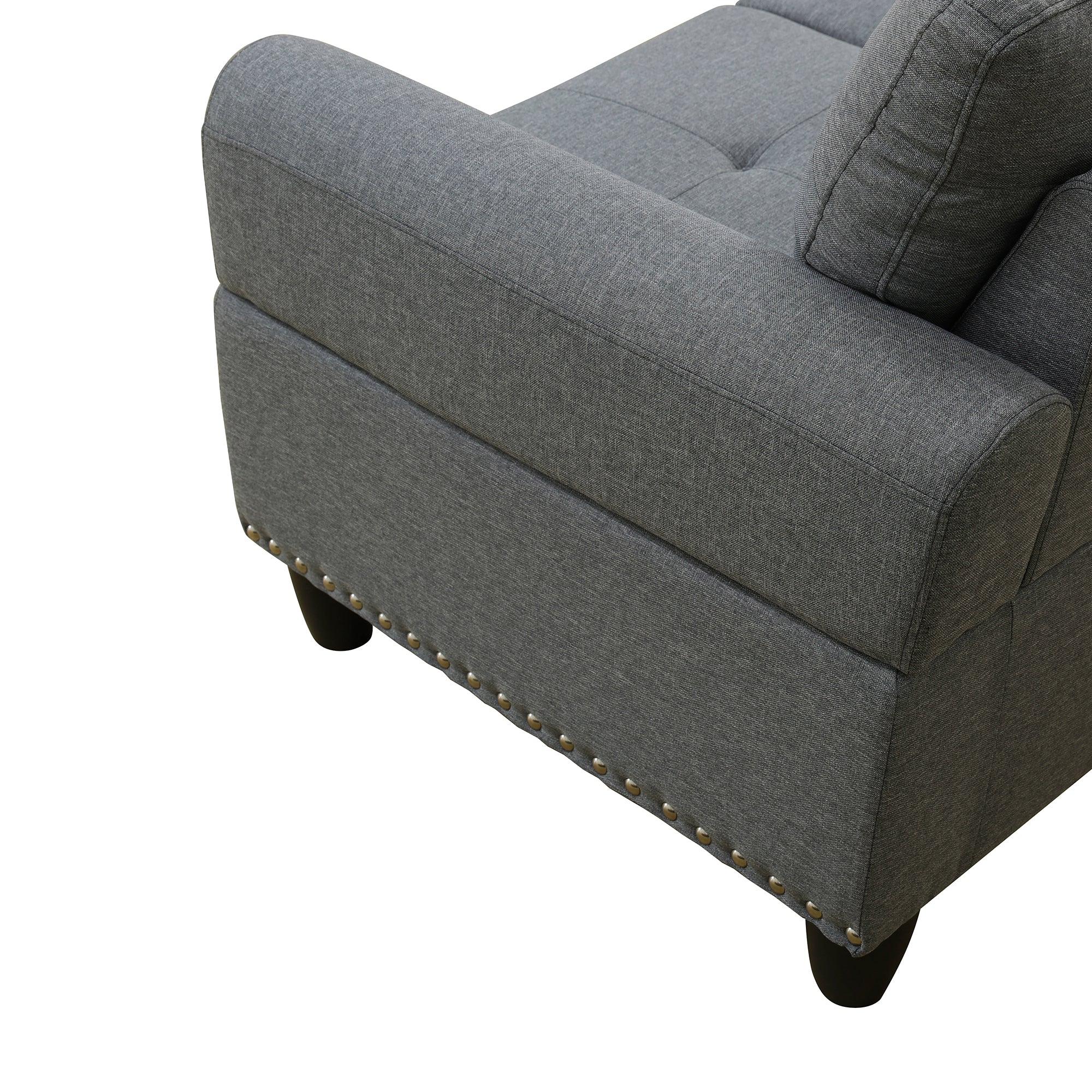 L-Shaped Sectional Sofa with Cup Holders – Dark Gray - product detail image 7