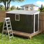 4 ft x 9 ft Metal Garden Shed with Hinged Door and Fixed Window