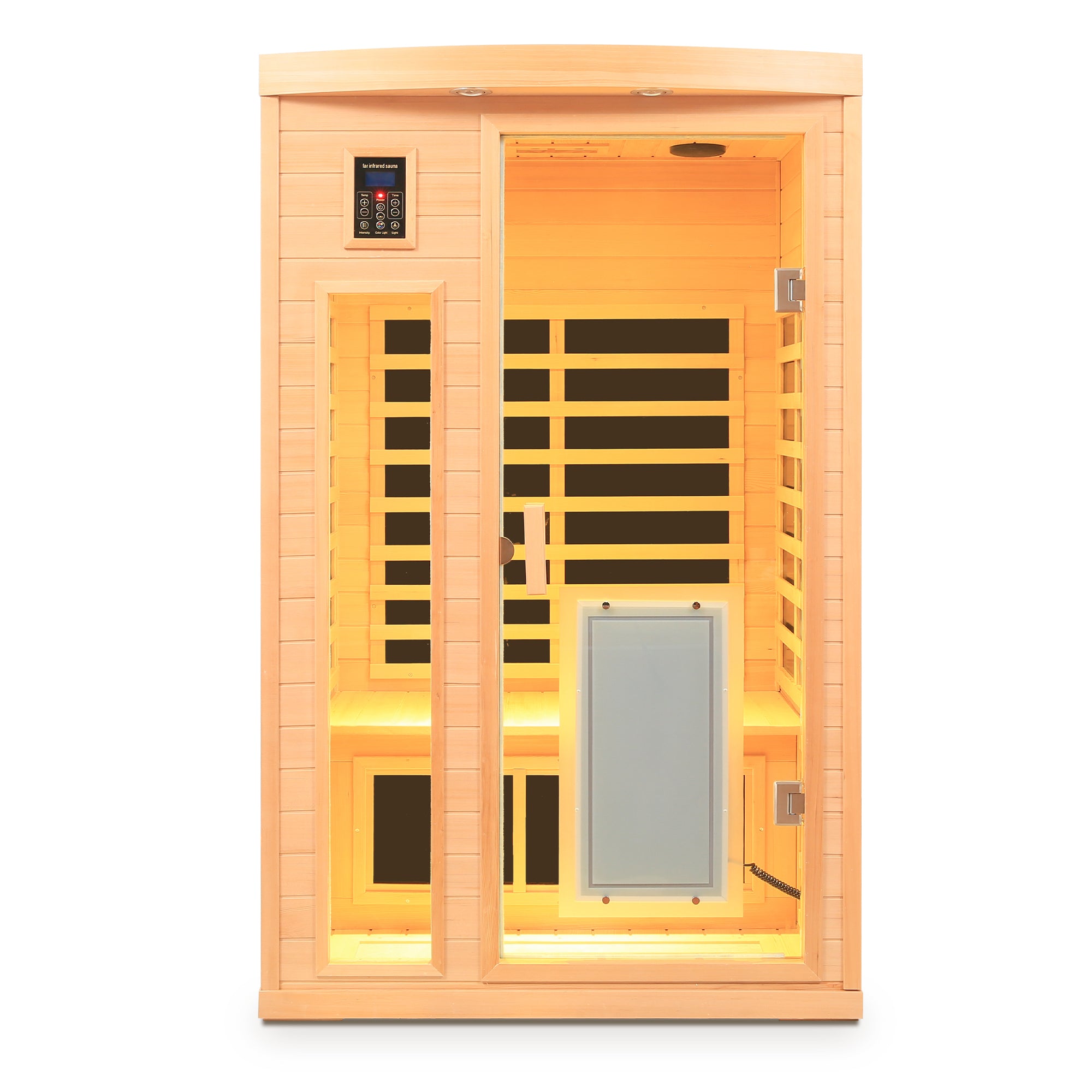 Hemlock Wood Two-Person Far-Infrared Indoor Sauna Room with Low EMF
