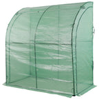 3-Tier Lean-To Portable Greenhouse with Wire Shelves & Zipper Doors – 79" x 39" x 83"