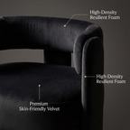 Velvet Accent Chair with Wooden Legs – Mid-Century Modern Living Room Armchair