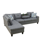 Matching dark gray ottoman with lift-top storage compartment